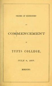 Color image of the cover of the 1857 commencement program.
